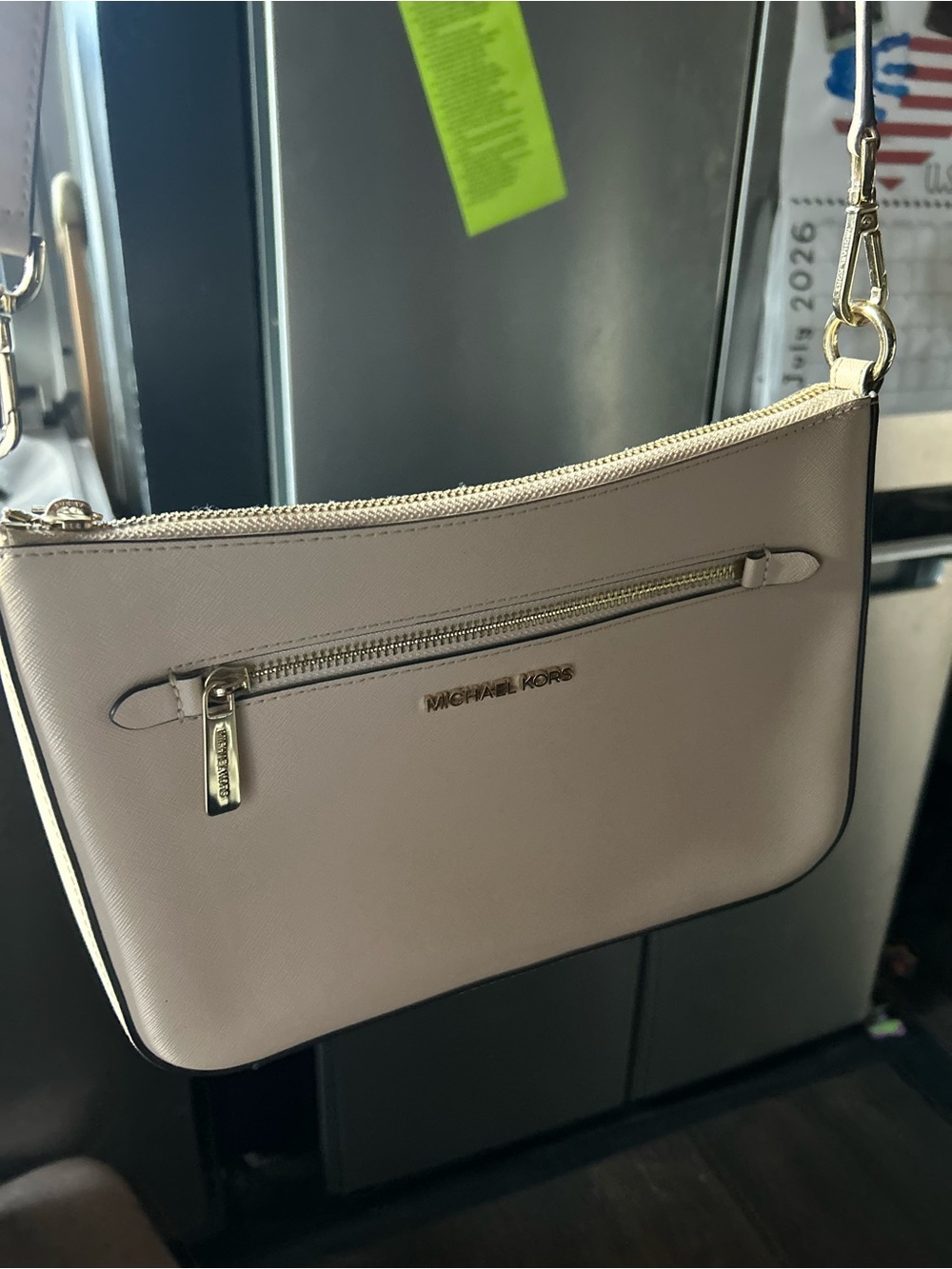 Michael Kors Light Cream Crossbody with Gold Hardware